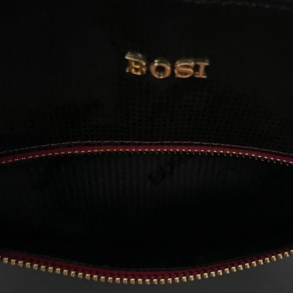 VTG BOSI Deep Burgandy/Merlot RedLEATHER Bottom Studs TOTE/SATCHEL/SHOULDER BAG - Picture 13 of 16